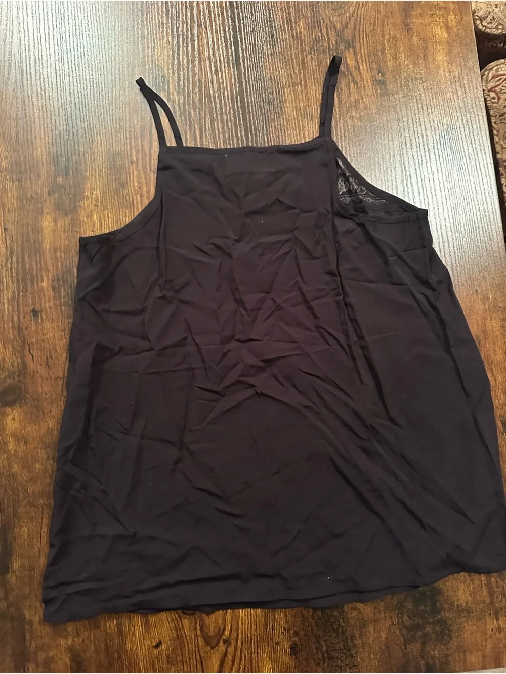 Old Navy Black Camisole with White Floral Embroidery